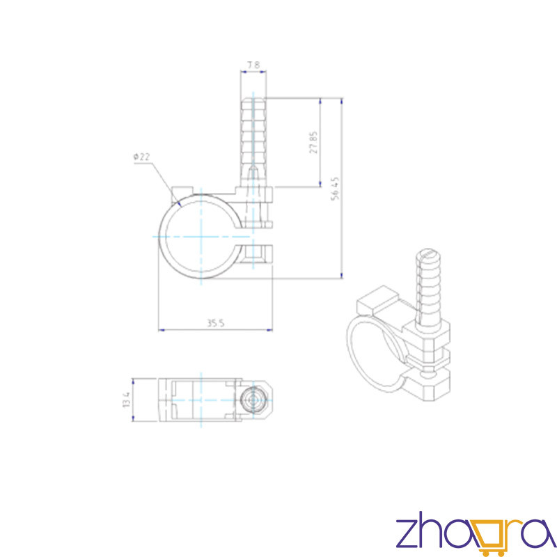 Cijevna obujmica 1/2˝ (Φ 20÷22)